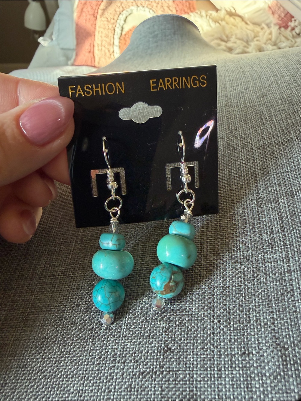 Turquoise Stone drop earrings